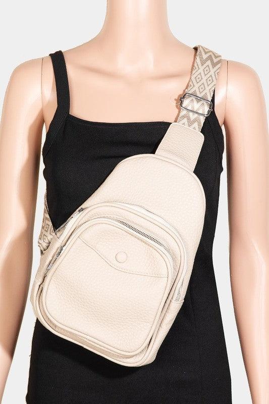 Fame Textured PU Leather Sling Bag TP One Size