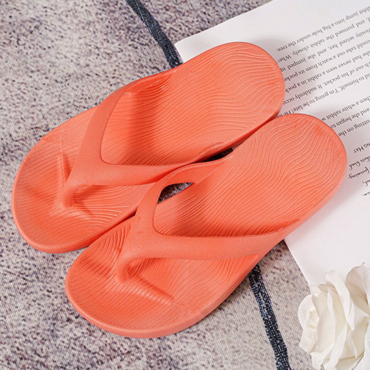Toe Post Flats Slippers Tangerine