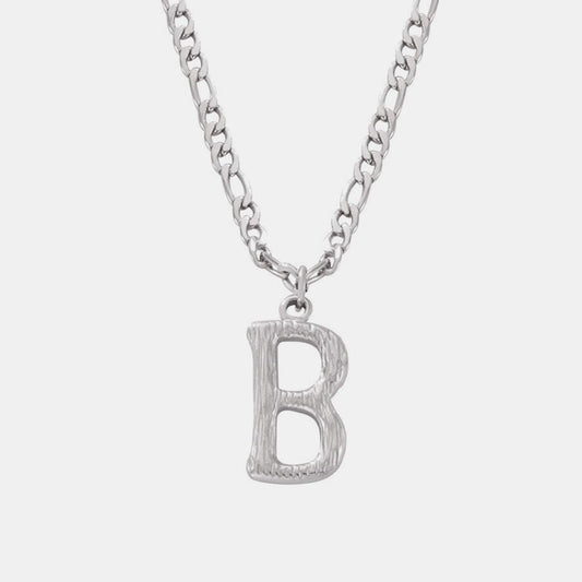 Titanium Steel Letter Pendant Necklace Style B One Size