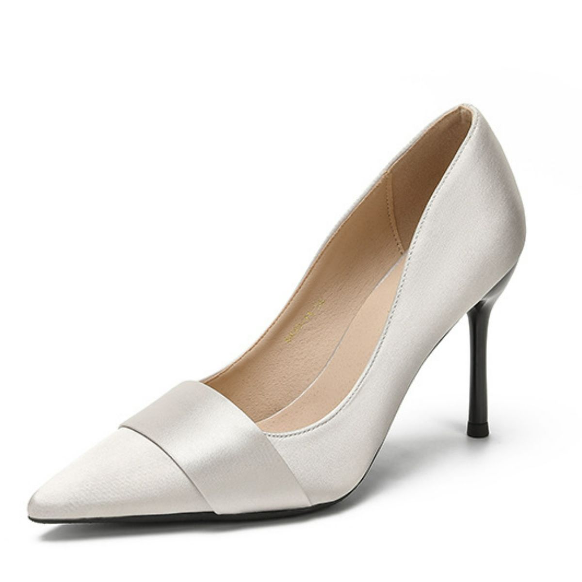 Point Toe High Heel Pumps Silver