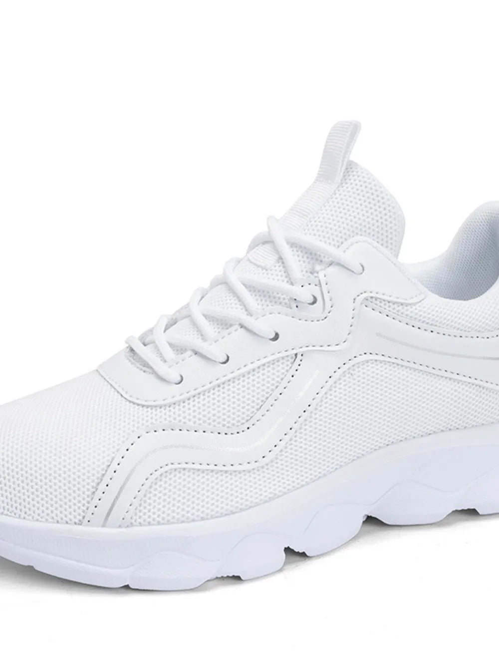 Lace Up Mesh Round Toe Platform Athletic