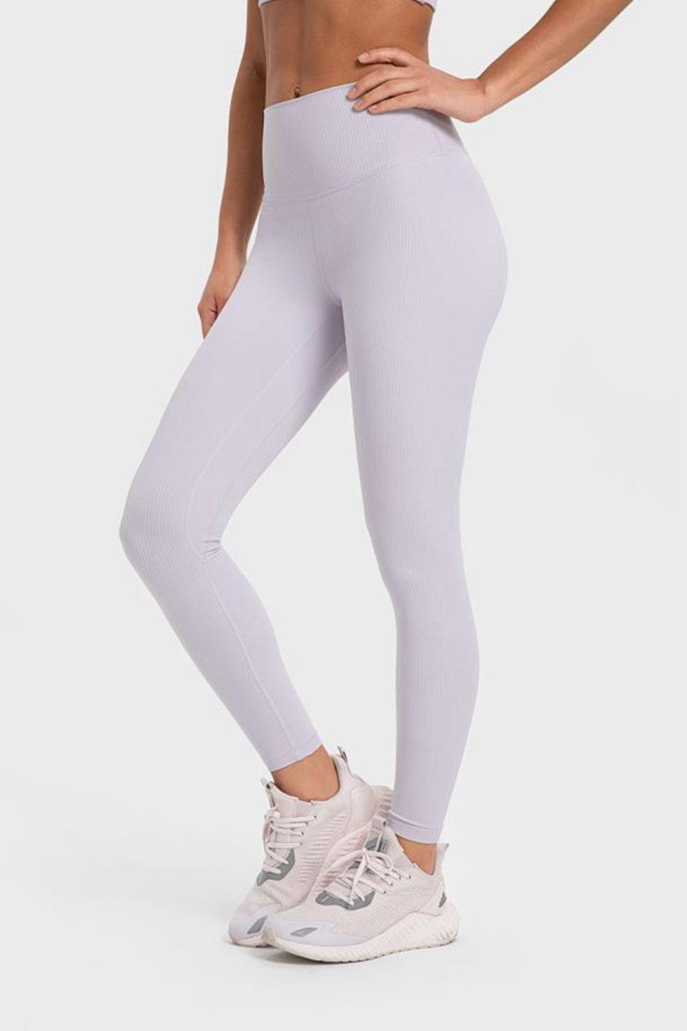 Millennia Highly Stretchy Wide Waistband Yoga Leggings Lilac