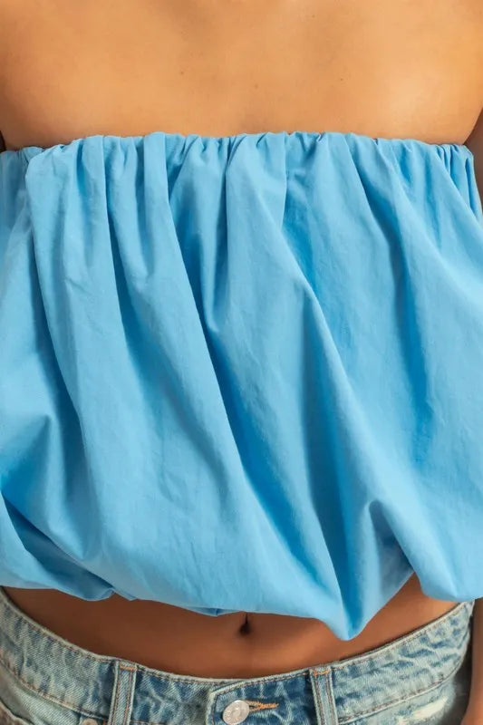 HYFVE Trendy Strapless Bubble Top