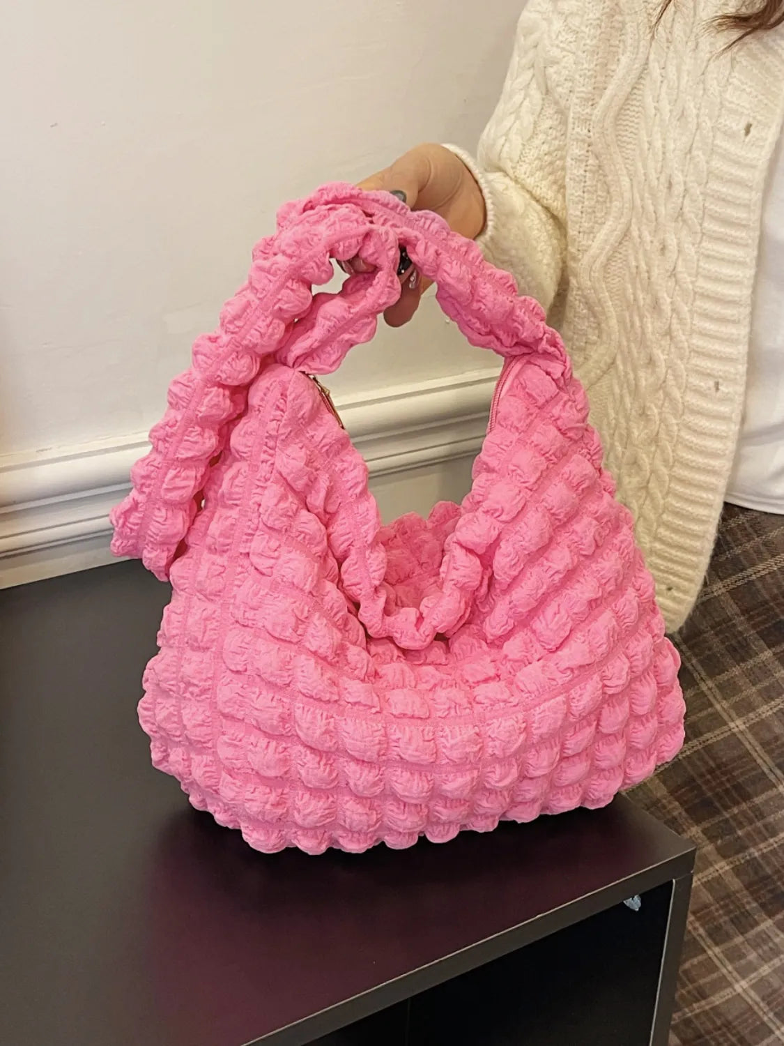 Cloud Puff Shoulder Bag Hot Pink One Size