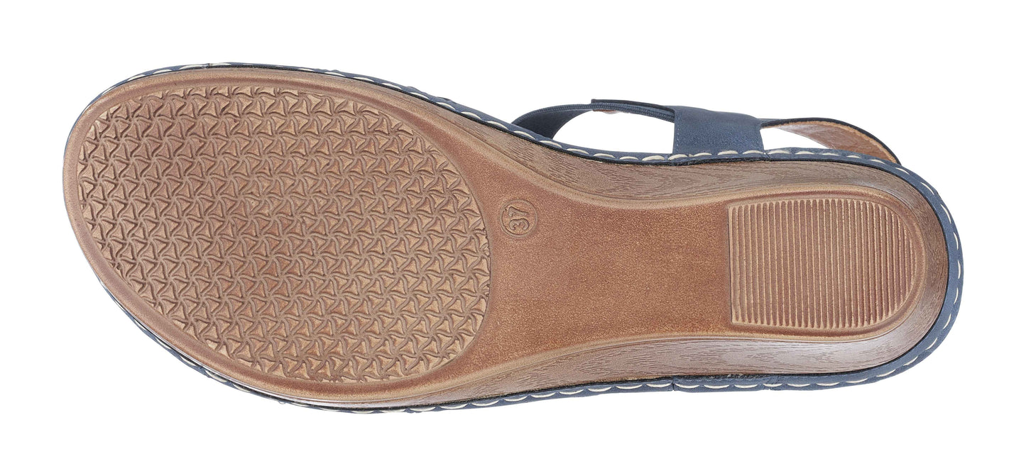 Beck Navy Wedge Sandals