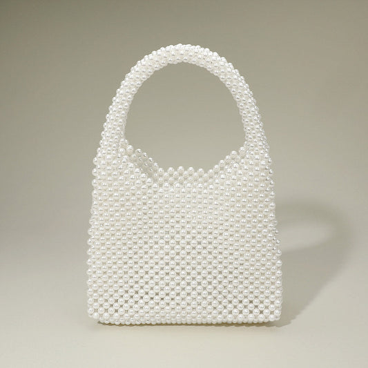Pearl Beaded Top Handle Handbag