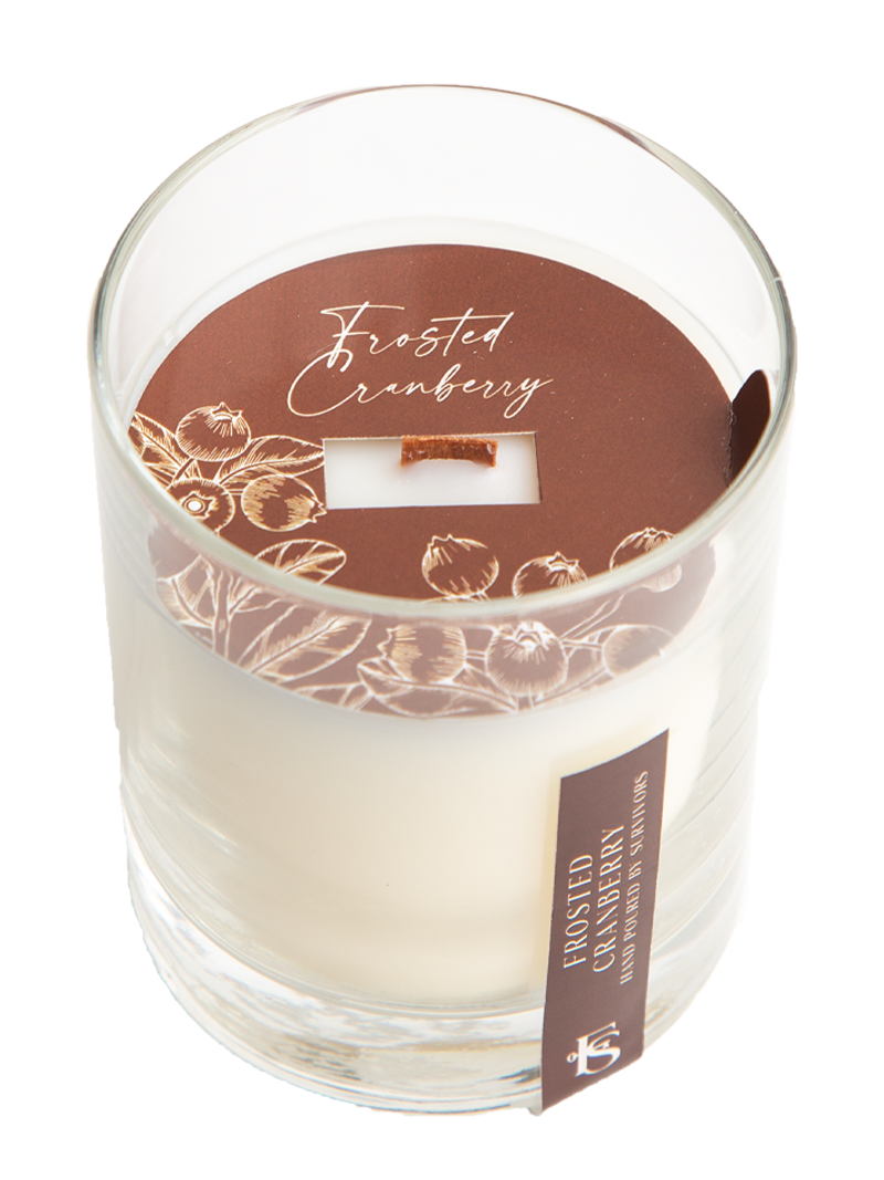 Frosted Cranberry 7.5 oz Wooden Wick Candle