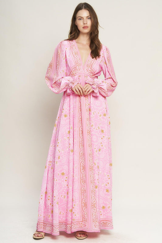 RIPPLES OF TIME WOVEN MAXI DRESS