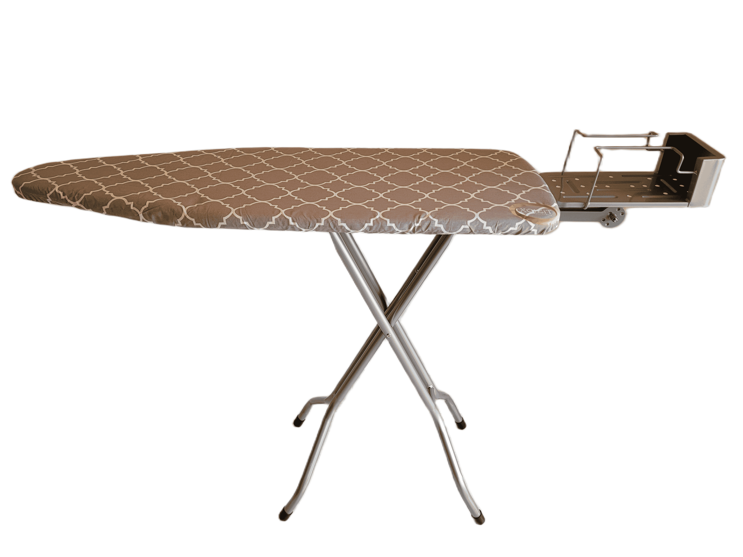 Ironing Board with Adjustable Iron Holder – Steam-Saving technogy Floral Pattern