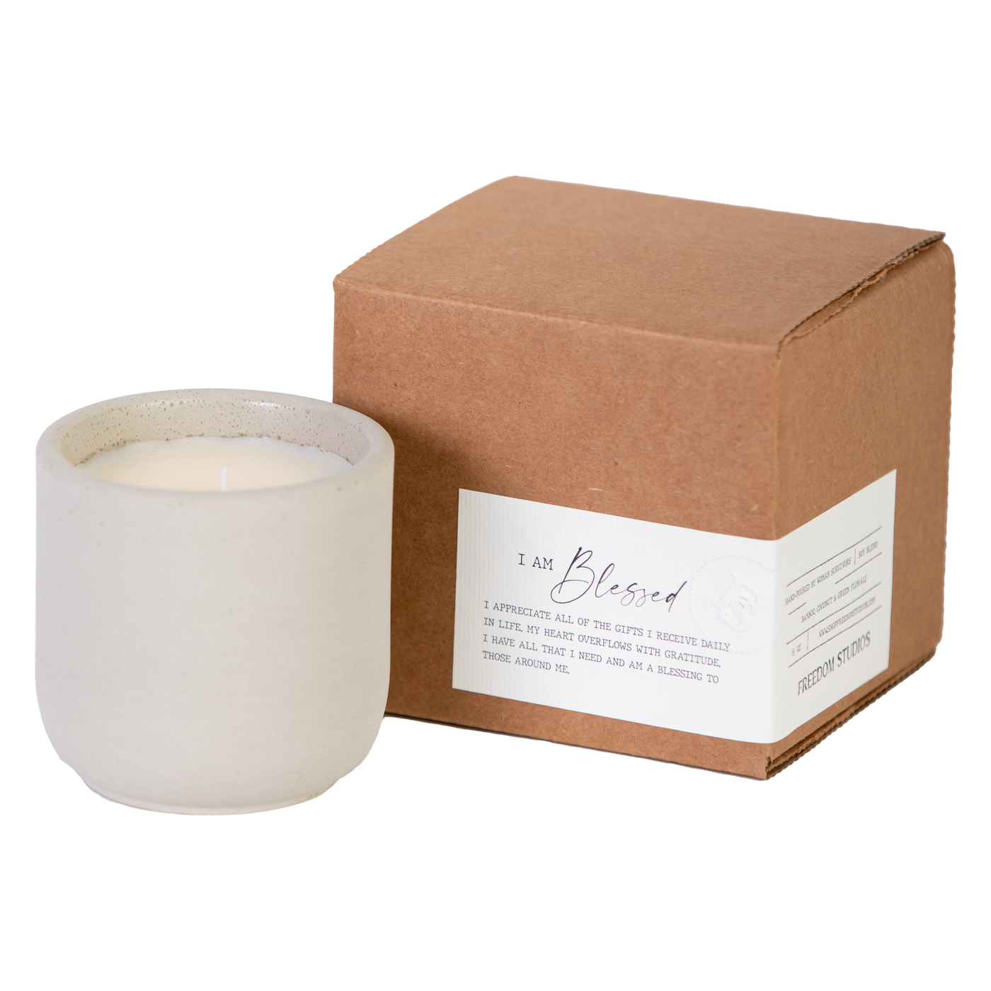 I AM Blessed 8 oz Concrete Candle