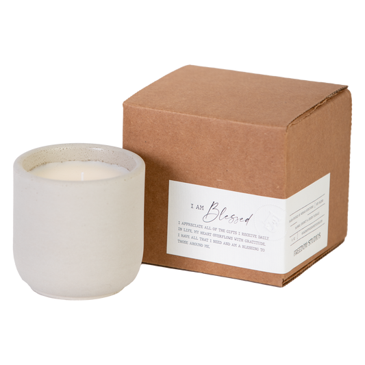 I AM Blessed 8 oz Concrete Candle
