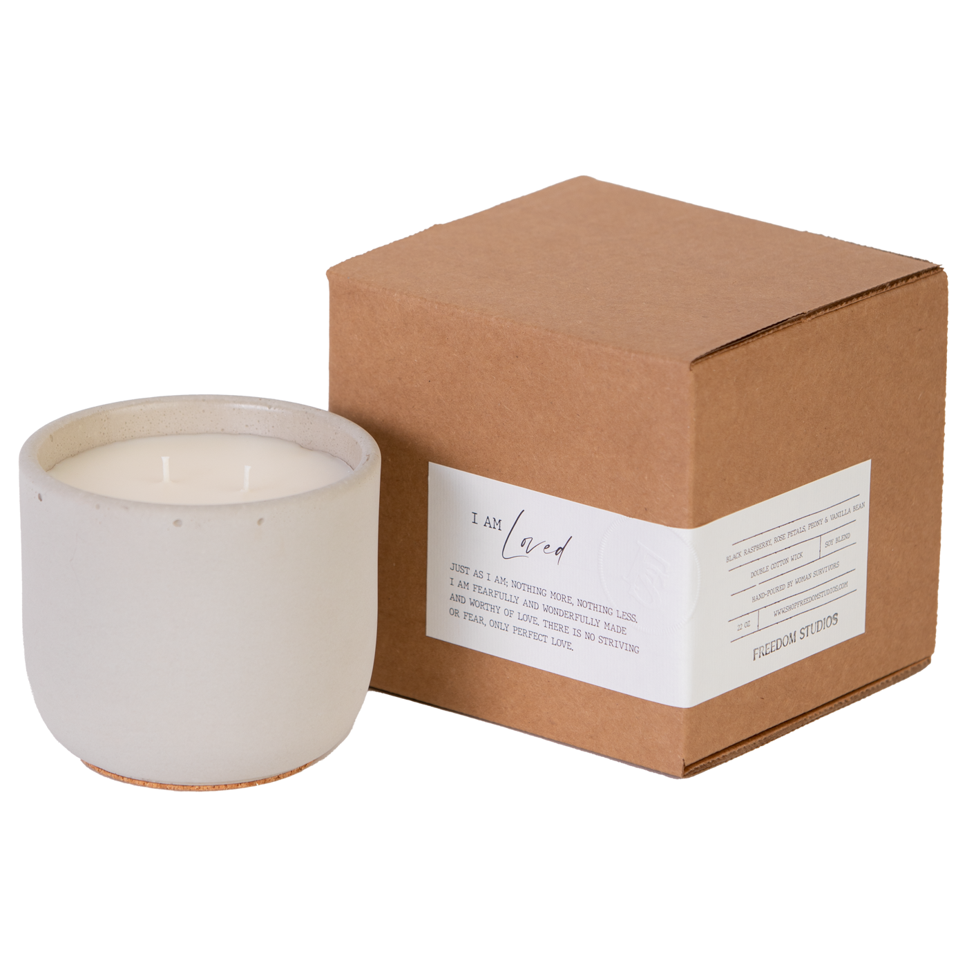 I AM Loved 22 oz Concrete Candle