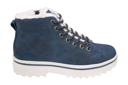 Justine Lace-up Navy Bootie