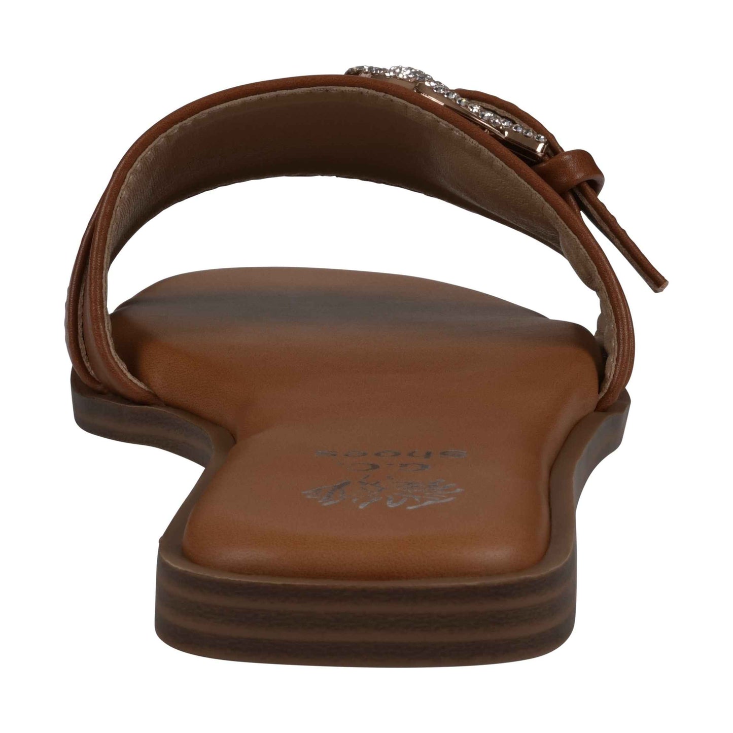 Women's Kenna Natural Embellished Buckle Flat Sandals