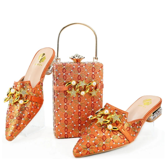 Lastest Italian Ladies Shoes with Matching Bag Set HAE1-5