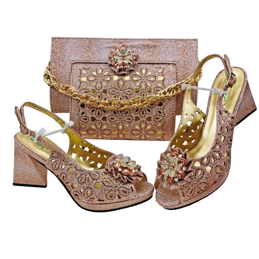 Italian Shoes And Bag Sets For Evening Party HFV-25
