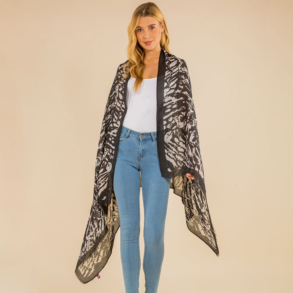 Lightweight Leopard Print Kimono Poncho