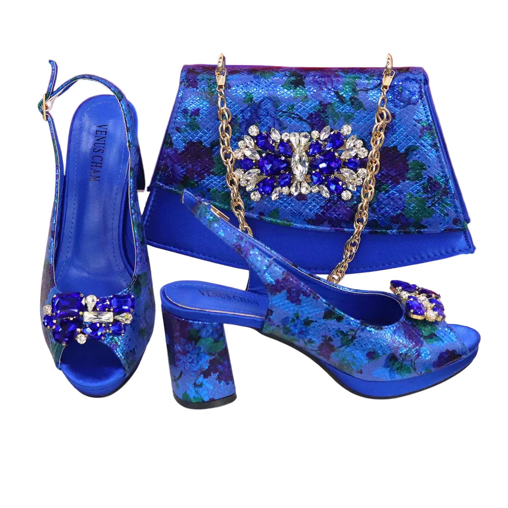 Italian Style Evening Party shoes And Bag Set New