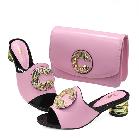 Latest Italian Design Fashion African Shoes and Bags Set