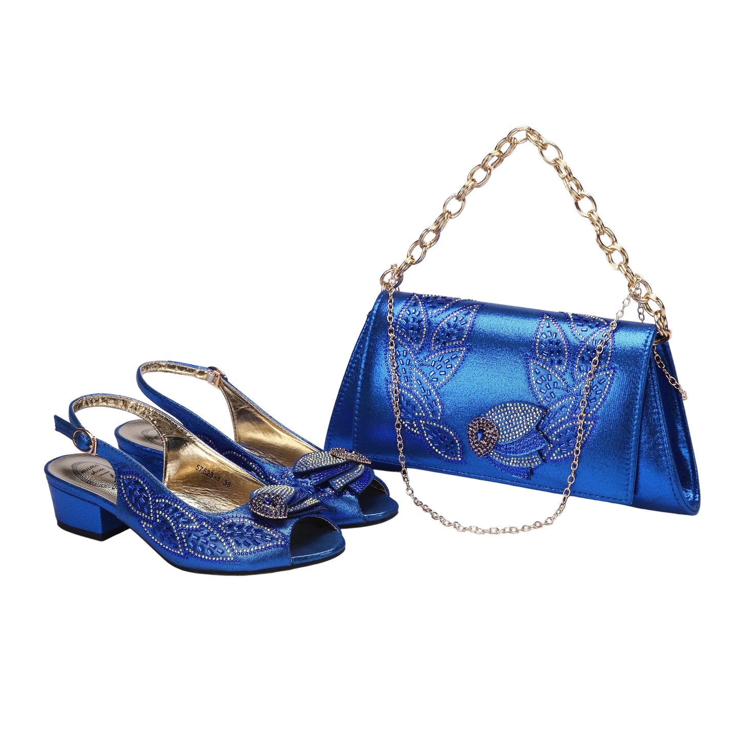 Elegant Low Heels Ladies Shoes And Bag Set - ED110