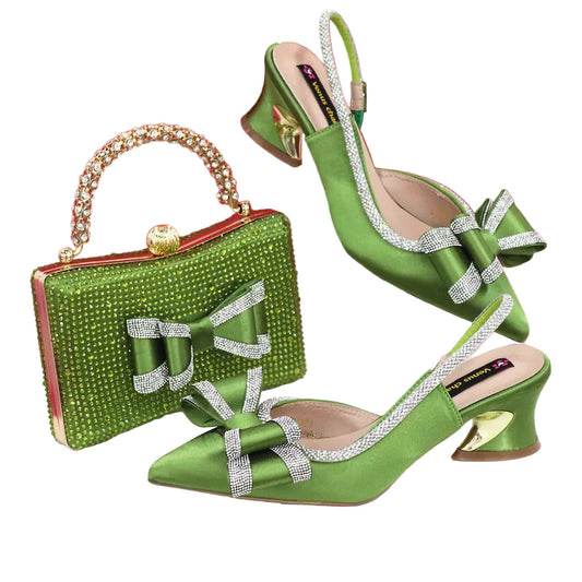 Latest Italian African Design Shoes and Bags Set ED111