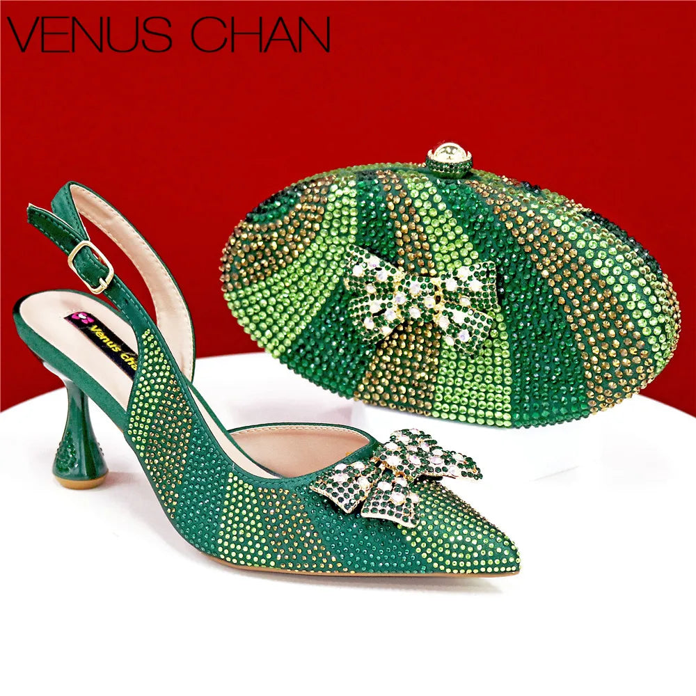Italian Design Women's High Heels And Exquisite Clutch Bags