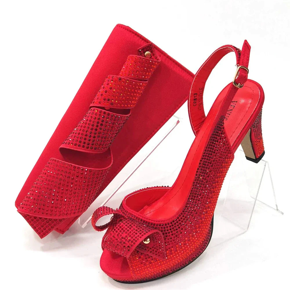 Newest INS Style Ladies Shoes And Bag Set