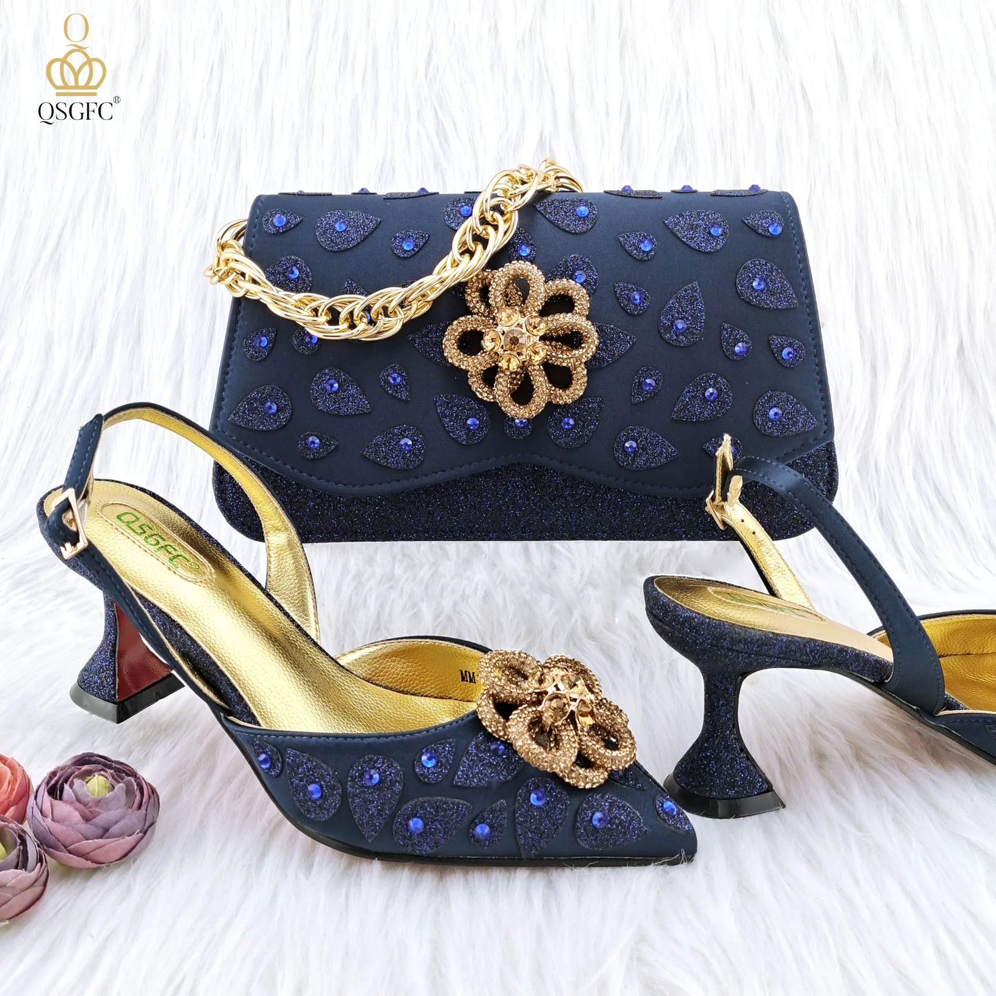 Classic Matching High Heels And Bag Set