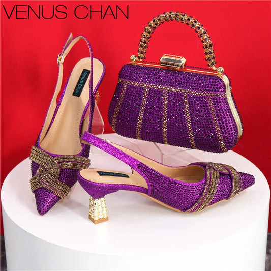 Ladies Italian Design Shoes And Bag Set