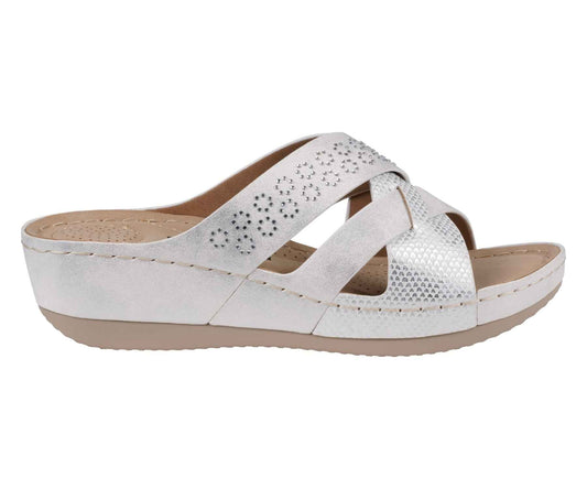 Soraya White Wedge Sandal