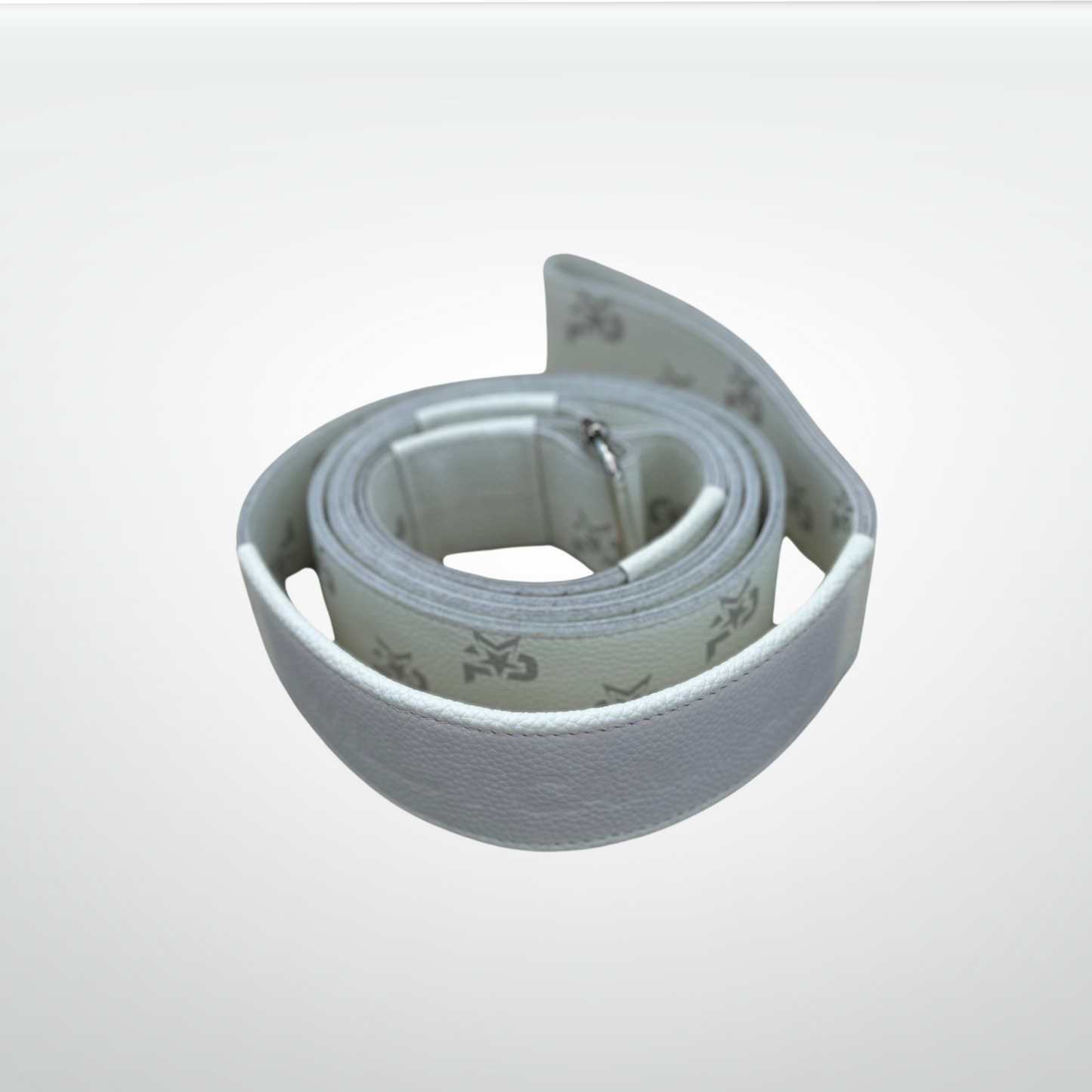 I AM Leather Monogram Yoga Strap White