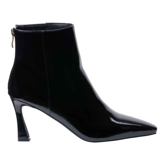 Women’s Marcel Black Bootie | Pointed Toe Flared Heel Boots