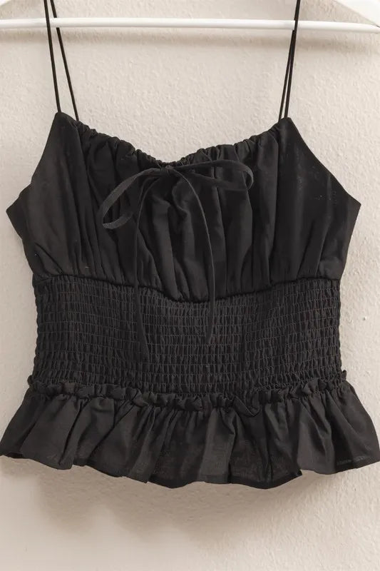 HYFVE Poplin Smocked Waist Summery Cami Top
