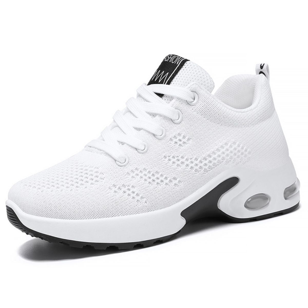 Breathable Mesh Lace Up Athletic White