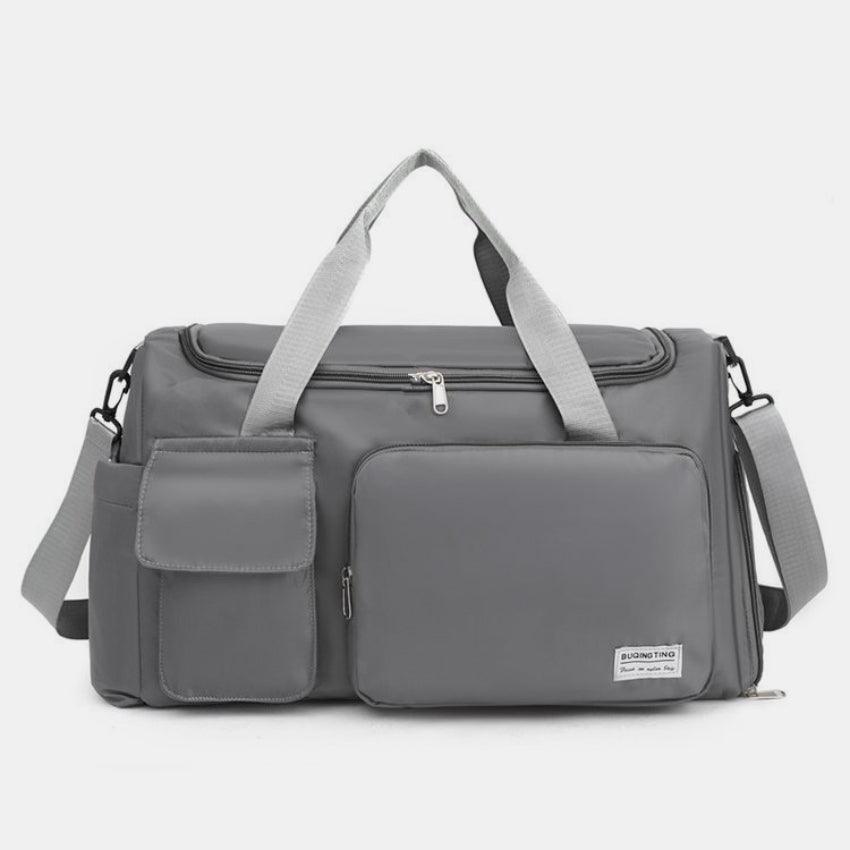 Oxford Cloth Detachable Strap Travel Bag Dark Gray One Size