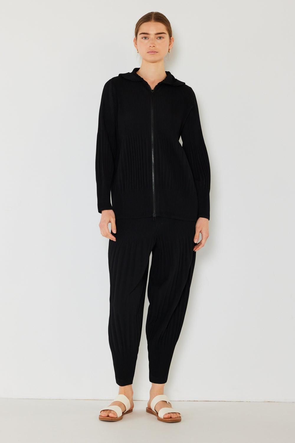 Marina West Swim Pleated Unisex Aladdin Plisse Pants Black