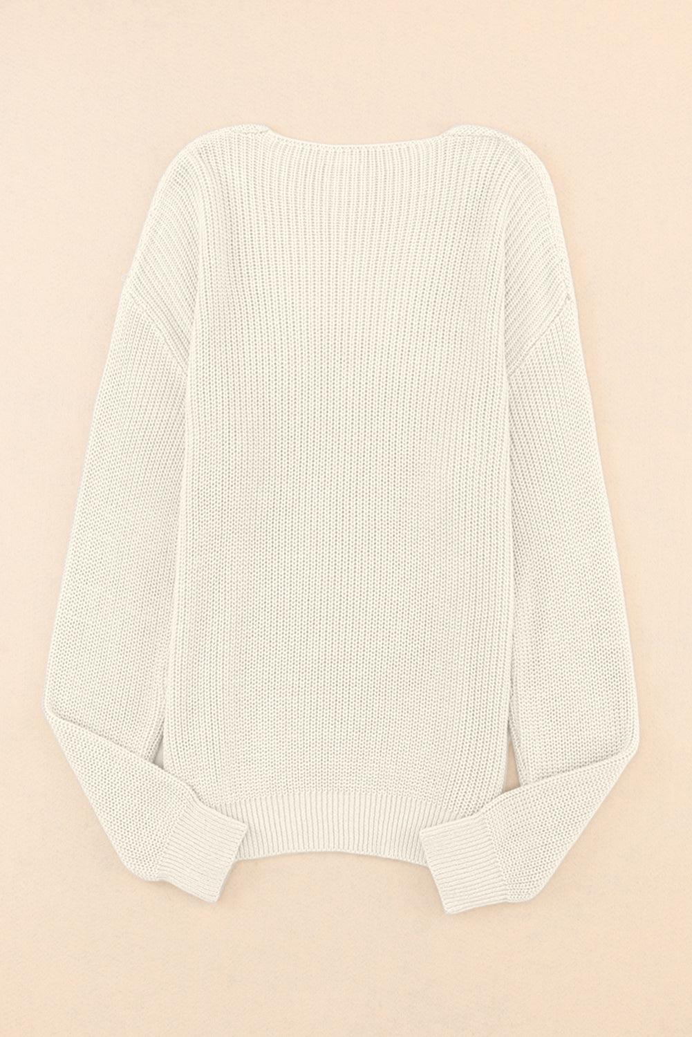 V-Neck Drop Shoulder Sweater