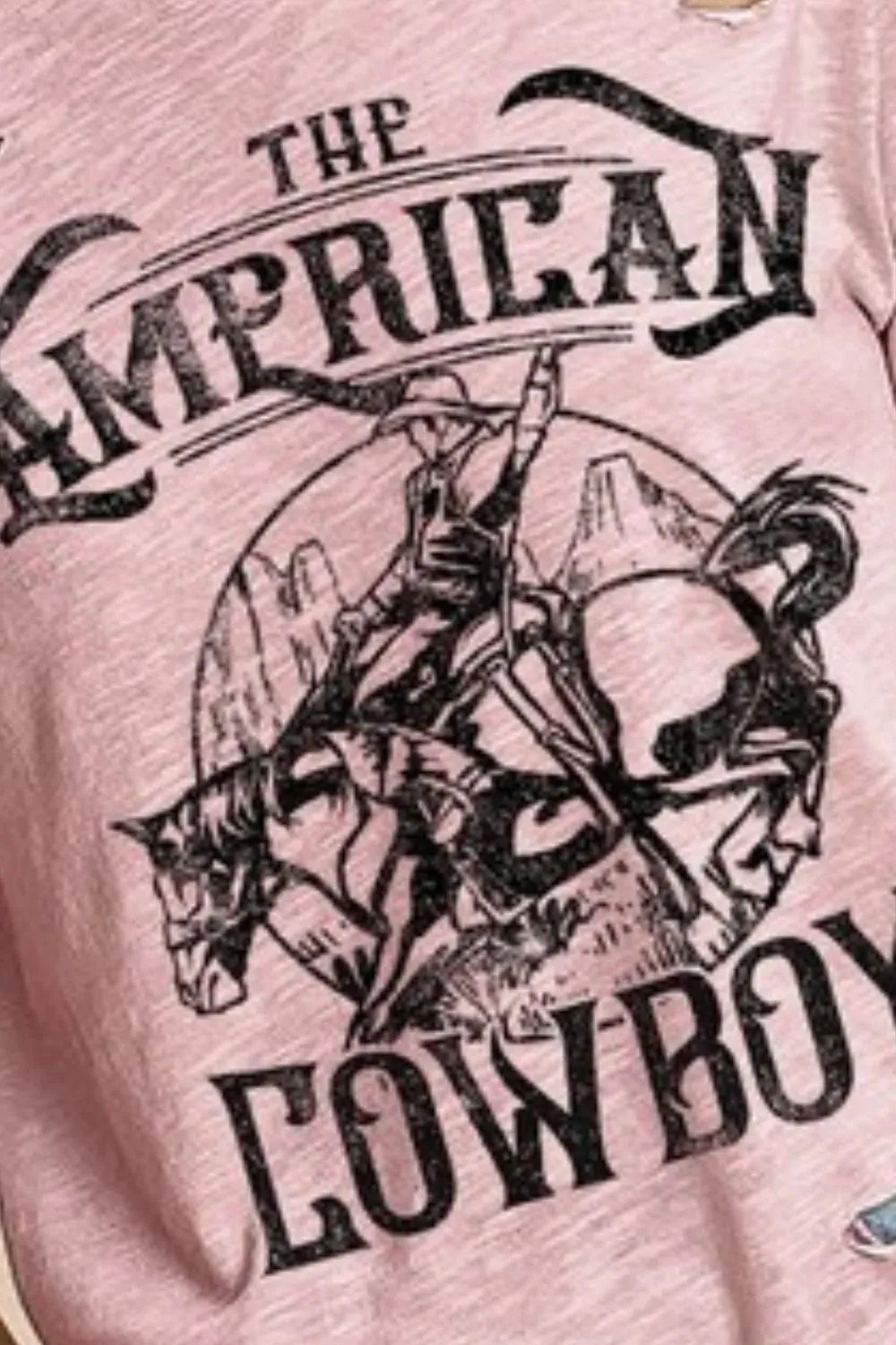 BiBi Cotton Slub Laser Top American Cow Boy Graphic