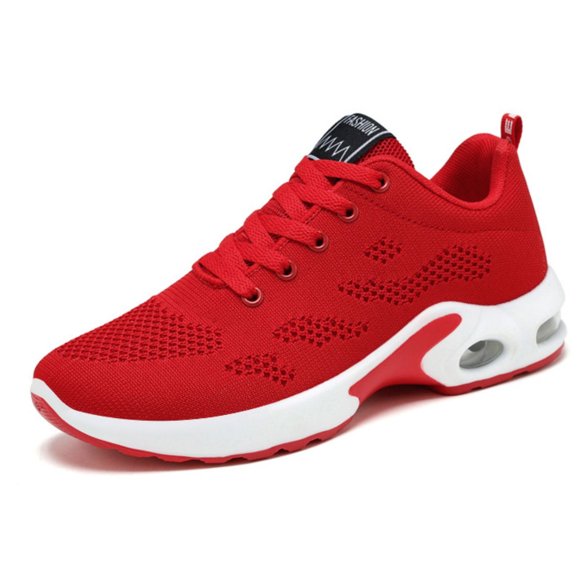 Breathable Mesh Lace Up Athletic Red