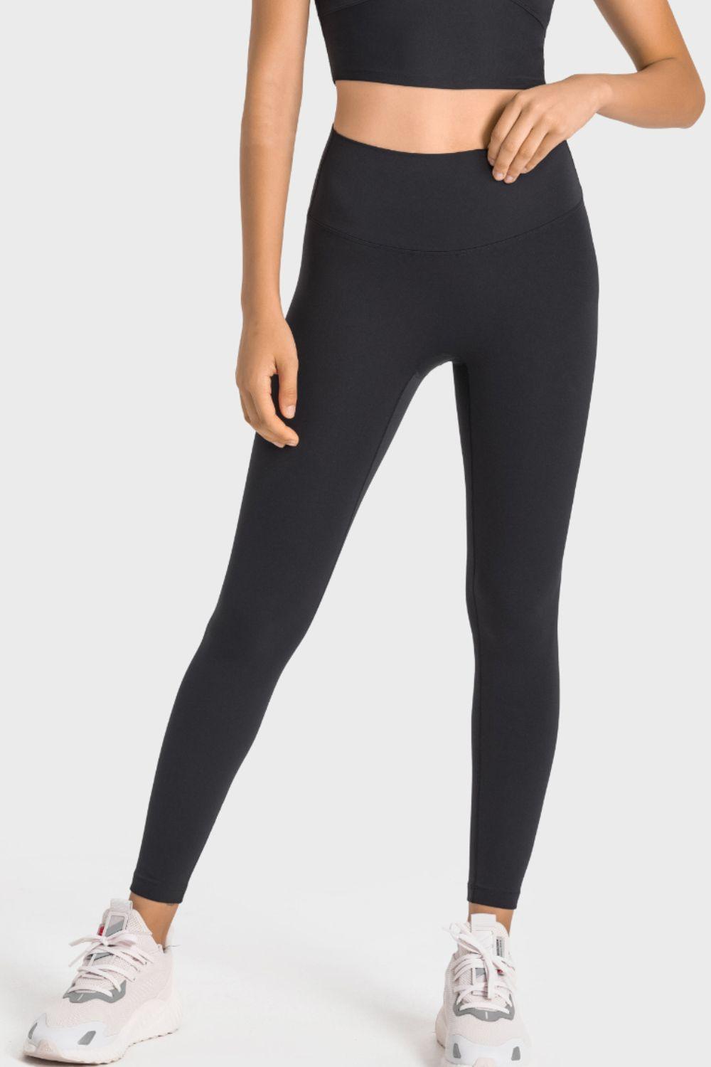Millennia High-Rise Wide Waistband Yoga Leggings Black