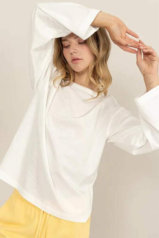 HYFVE Crew Neck Long Sleeve Tee OFF WHITE