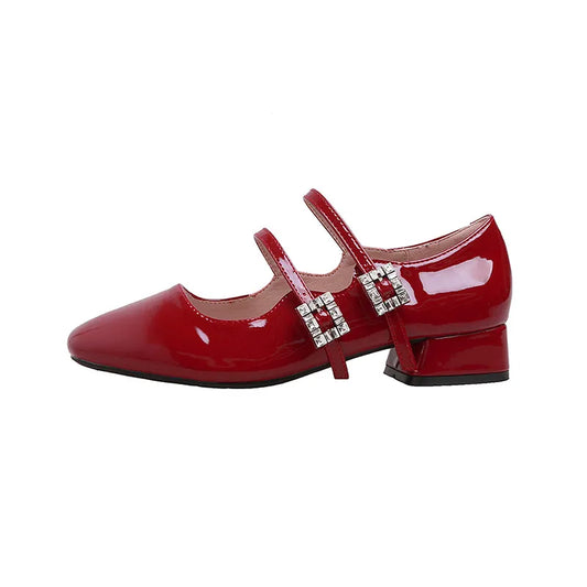 Block Heel Buckle Mary Jane Shoes