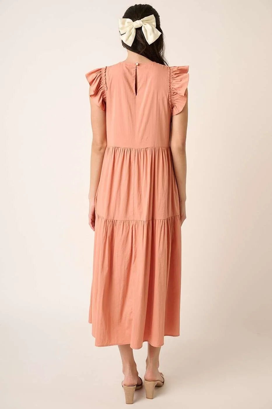 Mittoshop Ruffle Short Sleeve Tiered Maxi Dress