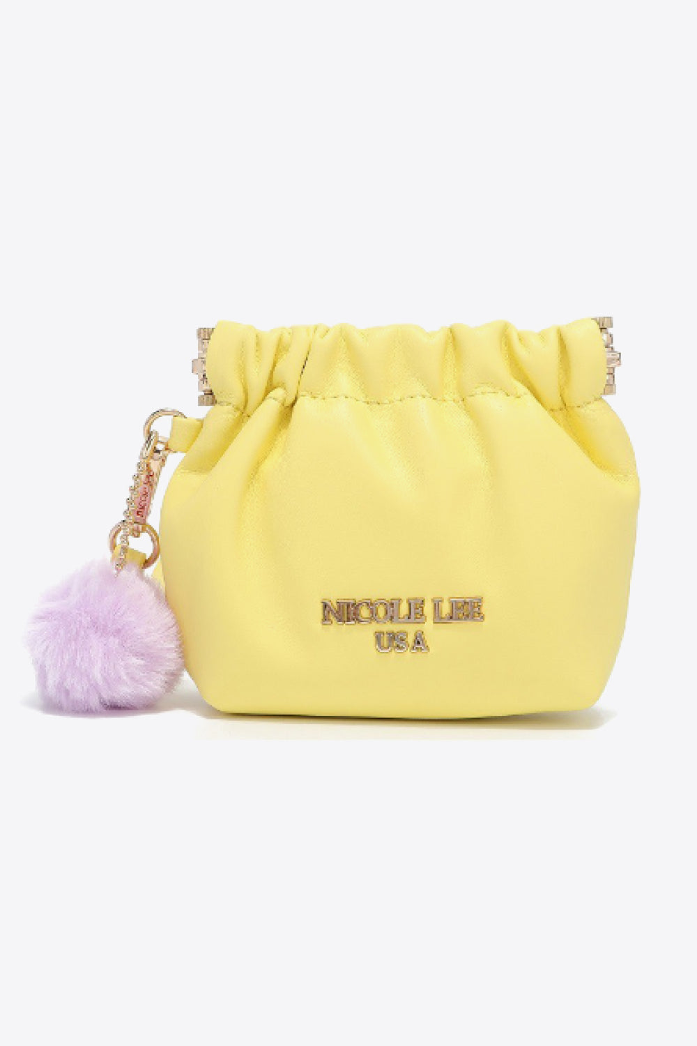Nicole Lee USA Faux Leather Pouch Banana Yellow One Size