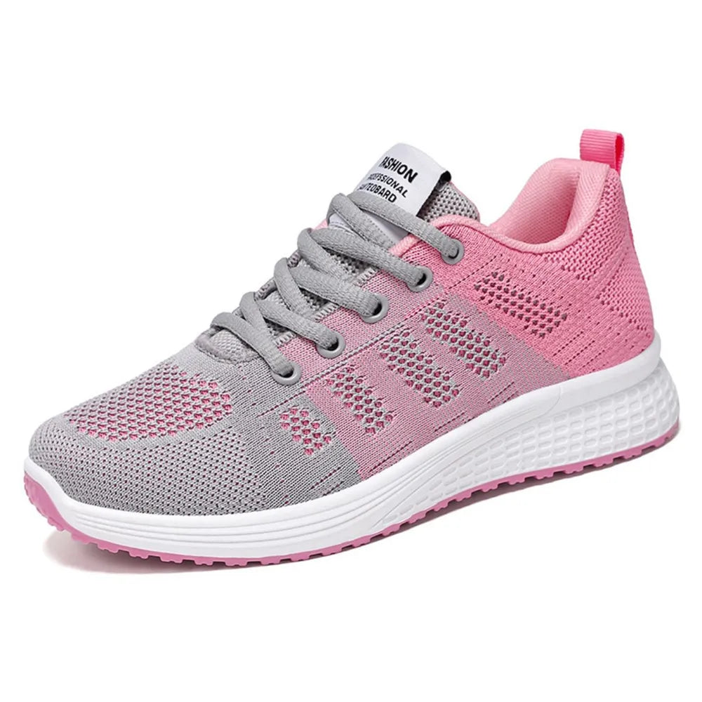 Round Toe Mesh Breathable Athletic Pink