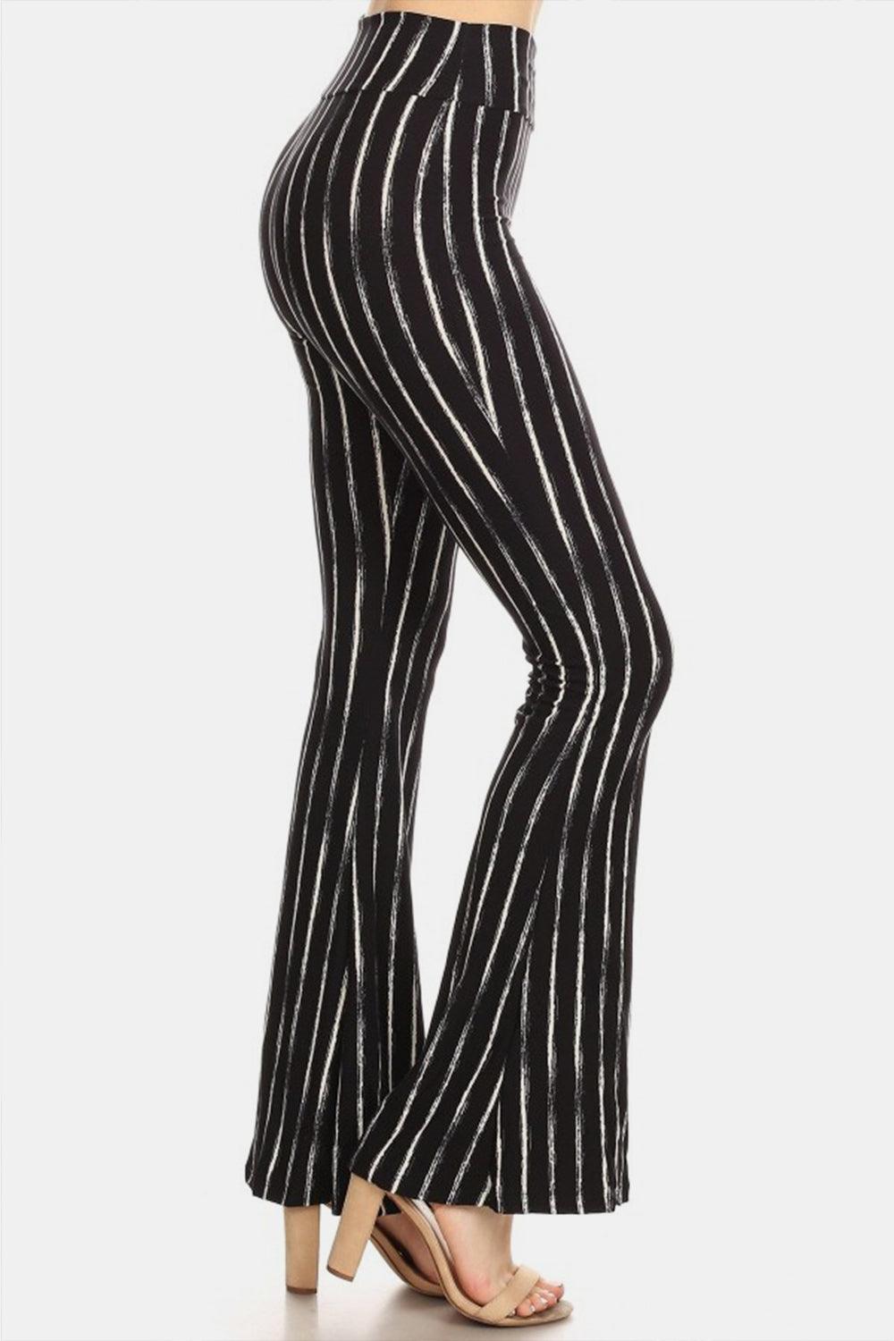 High Waist Striped Flare Pants