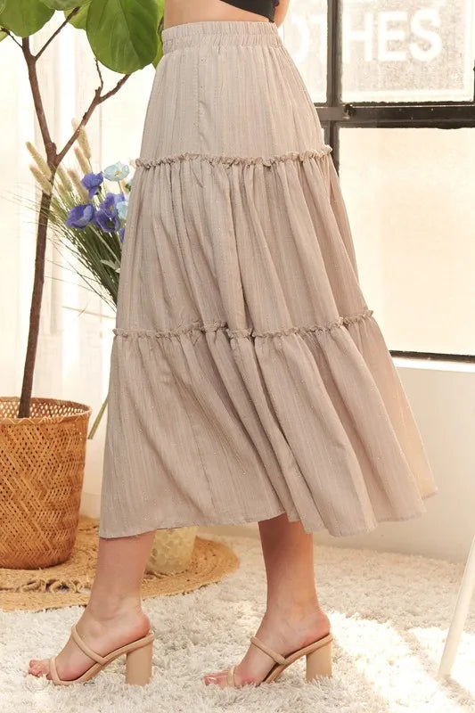 ADORA Rhinestone Accent Tiered Skirt