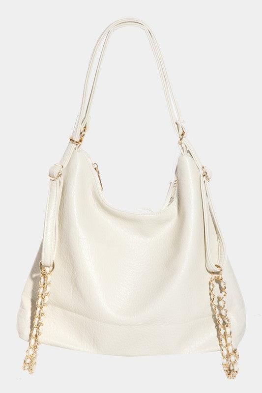Fame PU Leather Multipurpose Shoulder Bag Ivory One Size