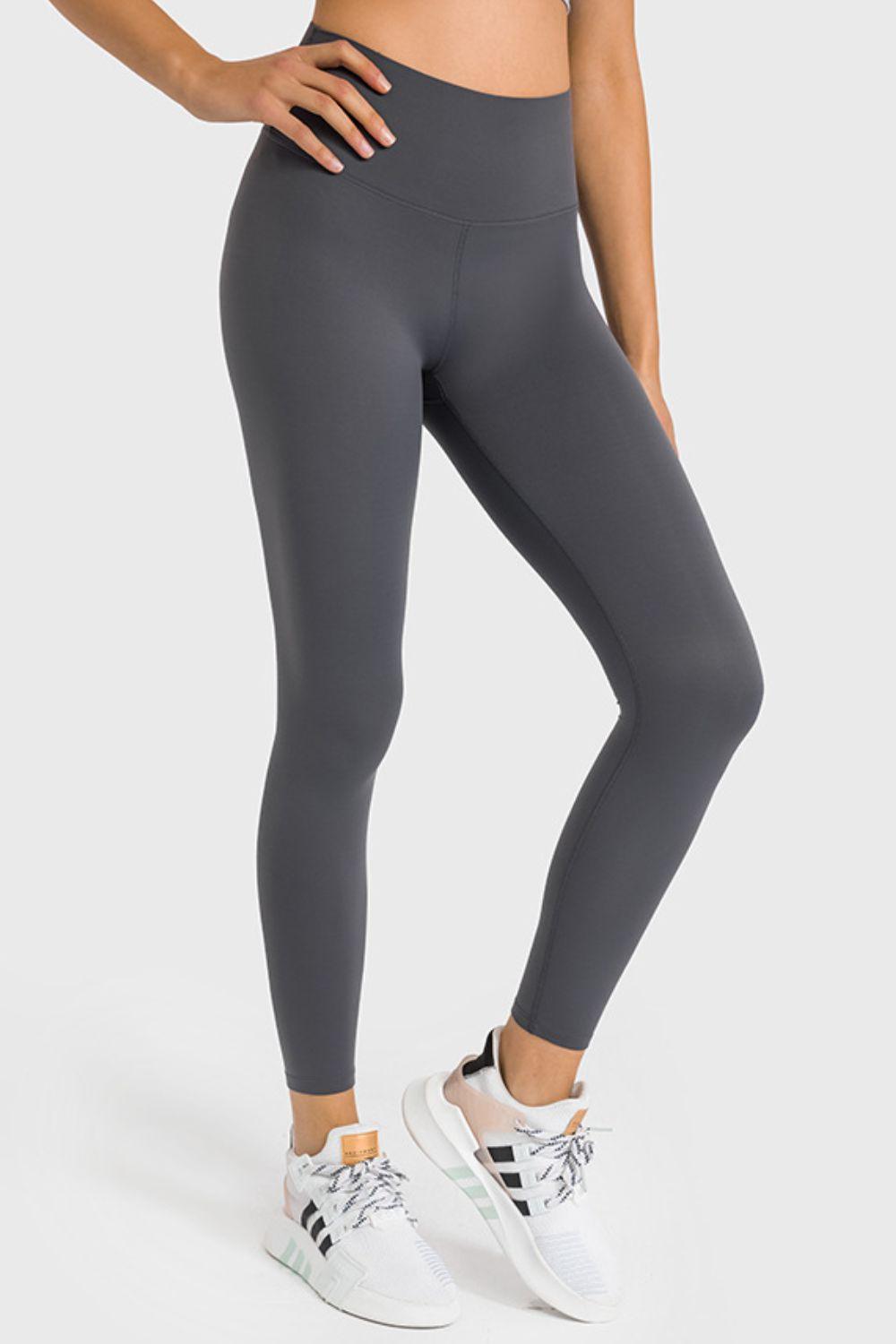 Millennia High Waist Ankle-Length Yoga Leggings Gray