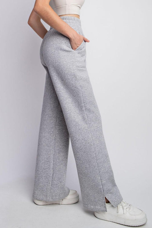 Faith Apparel Sweatpants with Drawstring, Straight Leg, and Slit Design